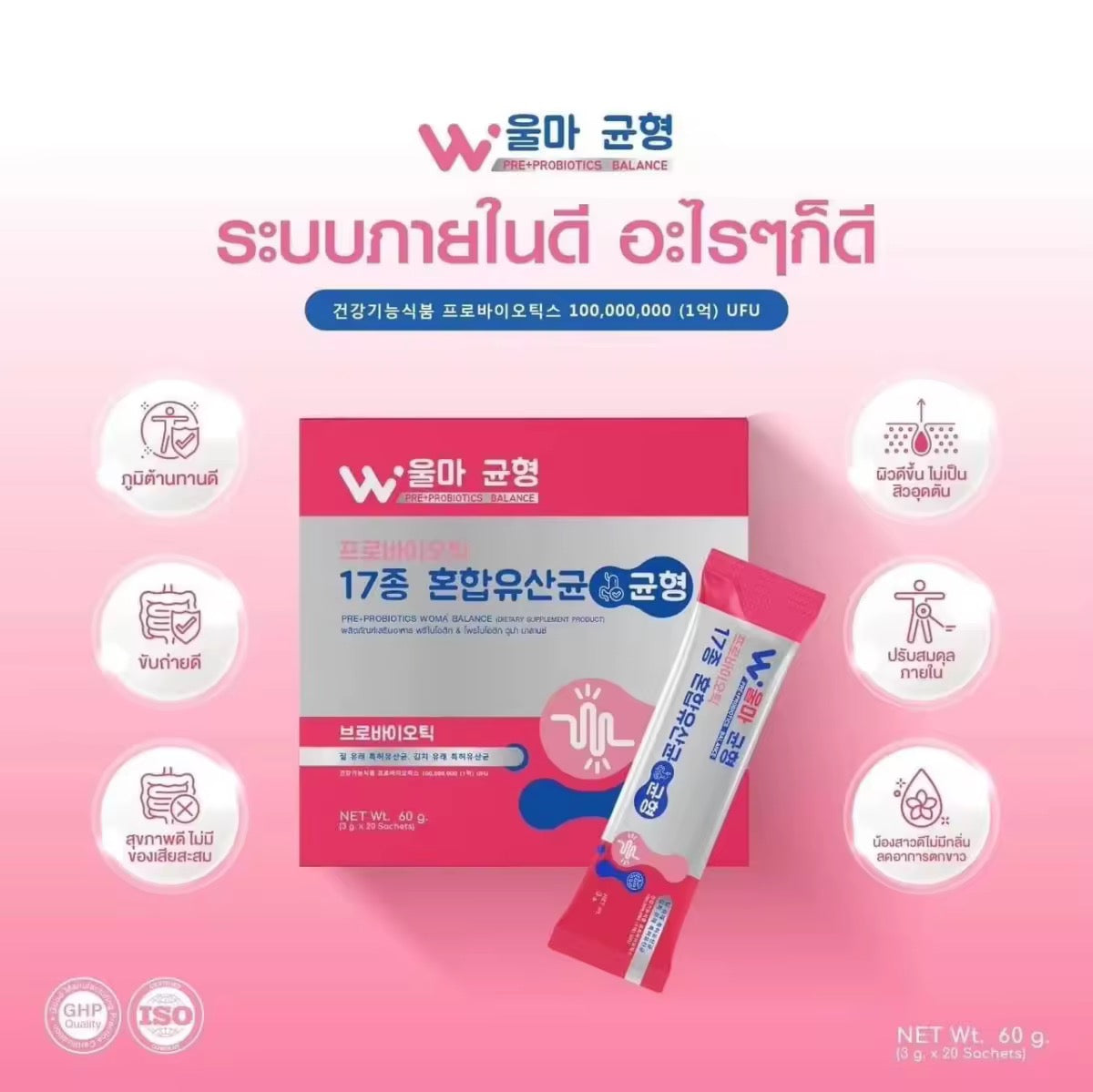 Wuma’s Balance ผลิตภัณฑ์เสริมอาหาร โพรไบโอติก 20 ซอง