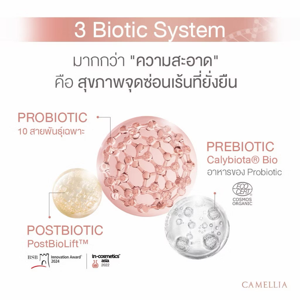 CAMELLIA คลีนซิ่ง Probiotic เจลล้างจุดซ่อนเร้น หอมนุ่ม เพื่อสุขภาพอนามัยน้อง (มี3สูตรให้เลือก)