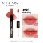 ⛔️ (Pre-order) NEE CARA N418 Kiss-Proof Lip Gloss เนื้อบางเบา ชุ่มชื้น ไม่หนักปาก ลิปโกลว์วาว 2in1 6g.