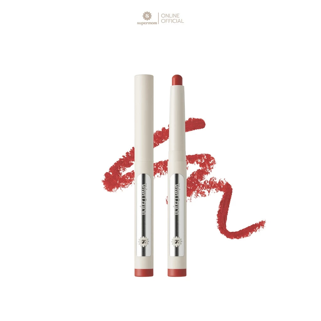 ⛔️ (Pre-order) SUPERMOM Velvet Crayon  ลิปเครยอนเนื้อกำมะหยี่ 2g (มี6เฉดให้เลือก)