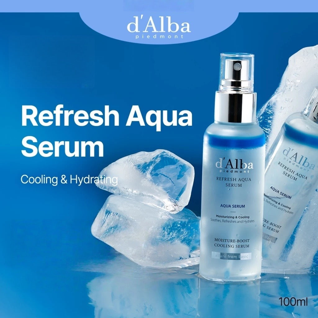 d'Alba Refresh Aqua Serum 100ml ดัลบา รีเฟรช อควา เซรั่ม สเปร์ยเซรั่มเติมความชุ่มชื้นให้ผิวล้ำลึก ลดอุณหภูมิ