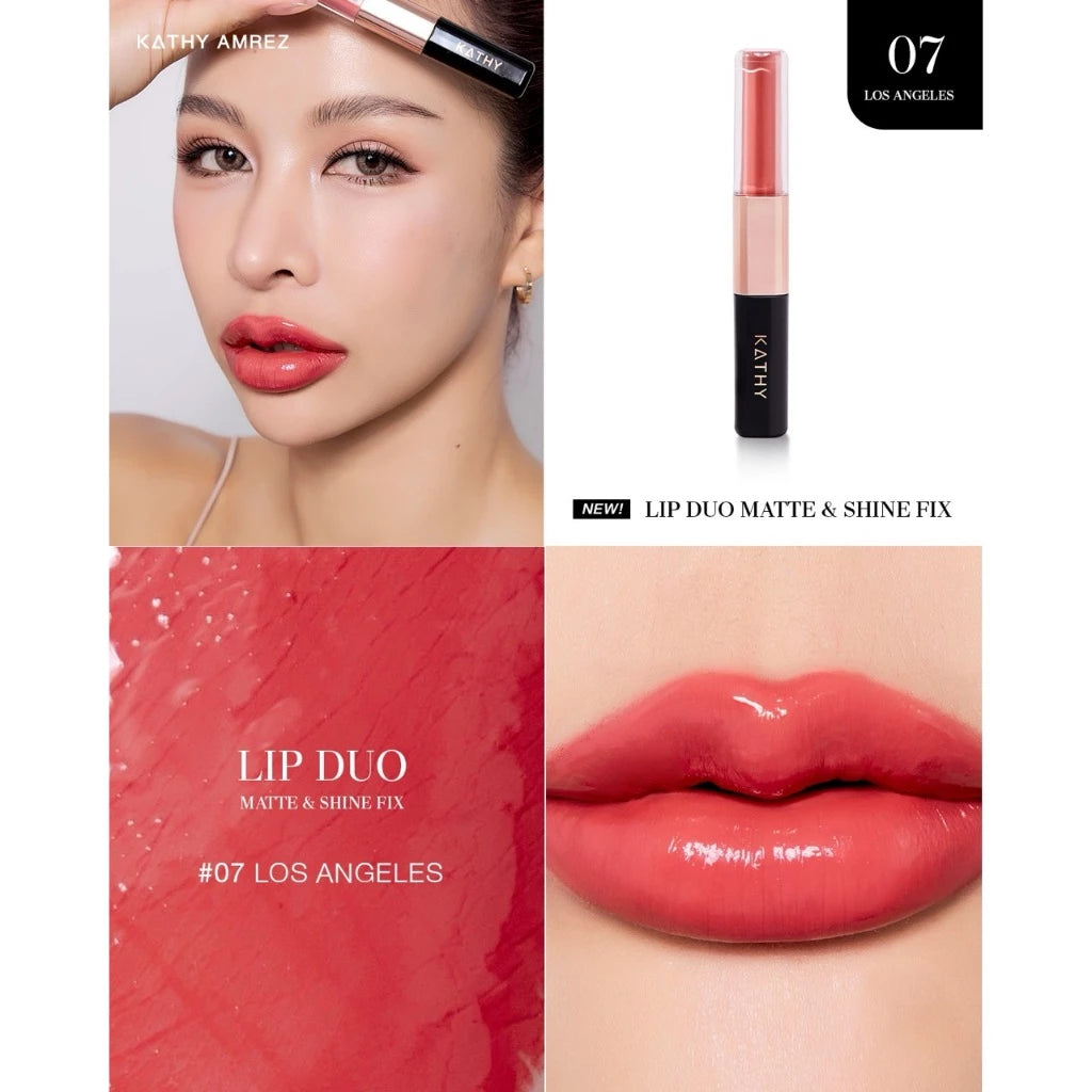 ⛔️ (Pre-order) KATHY AMREZ Lip Duo Matte and Shine Fix ลิปดูโอ้ ฉ่ำ จูบไม่หลุด สูตรใหม่