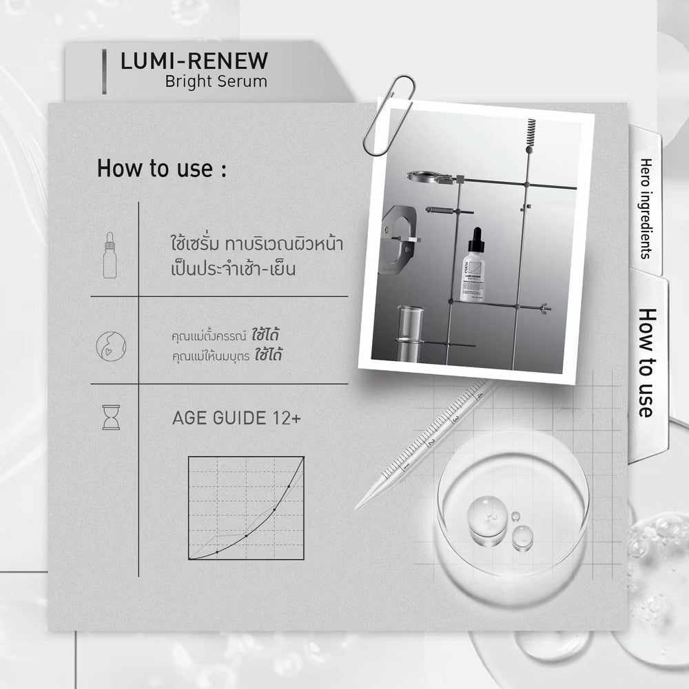 New* Eve’s Lumi-Renew Beight Serum เซรั่มดูแล ผิวดูกระจ่างใส ลดเลือนรอยดำ 30ml #ฝาดำ 1 ขวด
