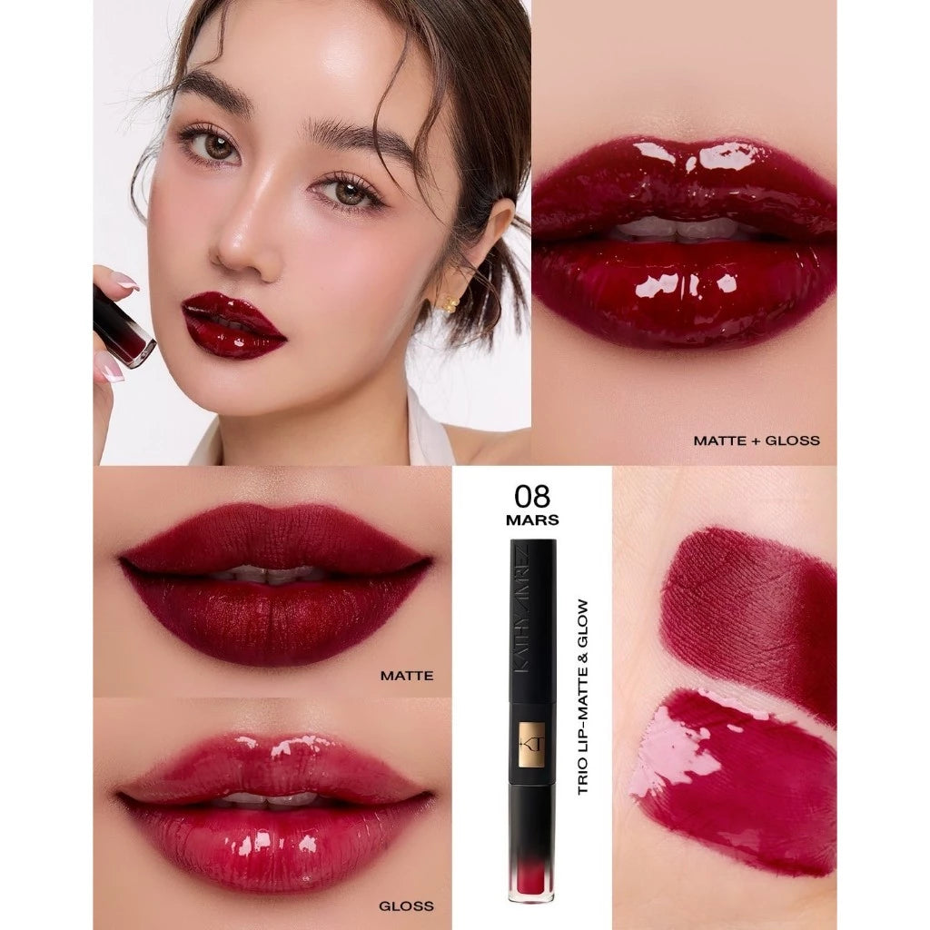 ⛔️ (Pre-order) KATHY AMREZ Trio Lip Matte & Glow ทรีโอ้ลิปแมท 1 แท่ง 3 เฉดสี
