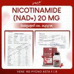 Vene’ ND Pycno Asta F.I.R. เวเน่ แอสต้าแซนธิน + NAD สูตรรวมตัวท็อป 30 แคปซูล