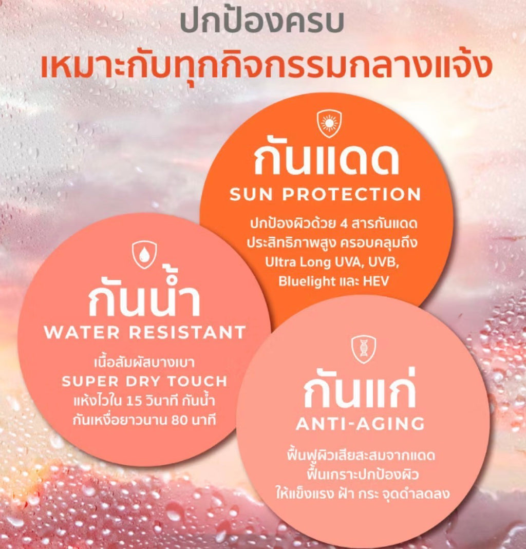 HER HYNESS Hexapeptide anti-aging sunscreen spf 50+ pa++++ กันแดดสูตรกันน้ำ กันเหงื่อ (30ml/50ml)