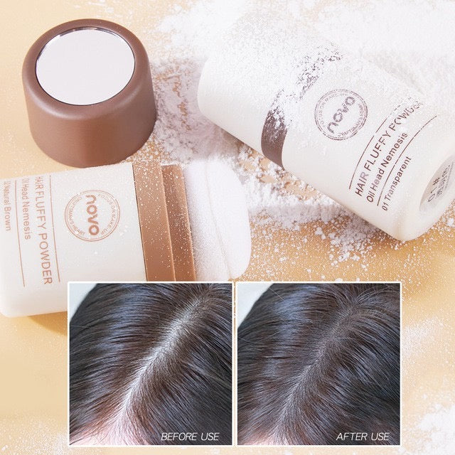 NOVO ผงแป้งปิดผมบาง แป้งปิดเหม่ง ผมน้อย ปิดผมขาว เพิ่มผมหนา Hairline Fluffy Powder