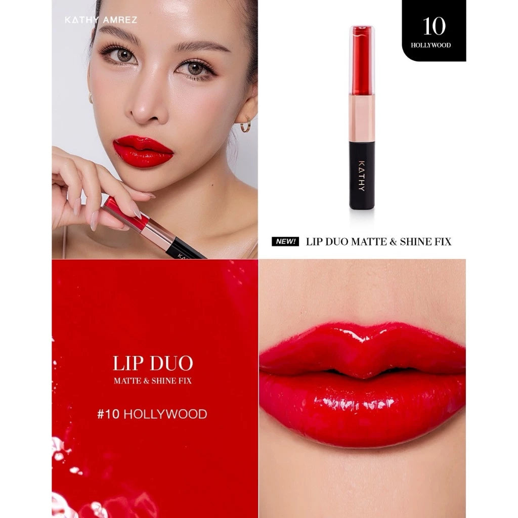 ⛔️ (Pre-order) KATHY AMREZ Lip Duo Matte and Shine Fix ลิปดูโอ้ ฉ่ำ จูบไม่หลุด สูตรใหม่