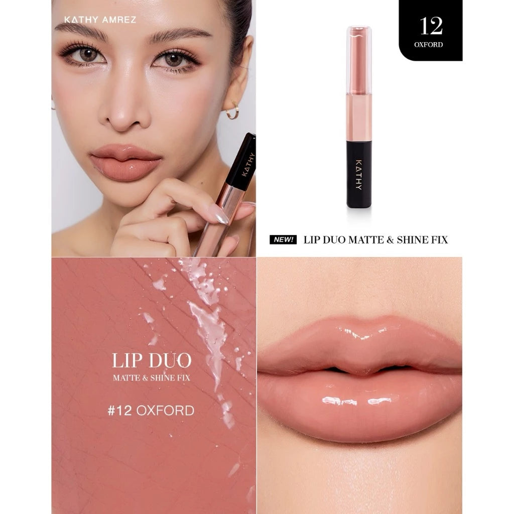 ⛔️ (Pre-order) KATHY AMREZ Lip Duo Matte and Shine Fix ลิปดูโอ้ ฉ่ำ จูบไม่หลุด สูตรใหม่