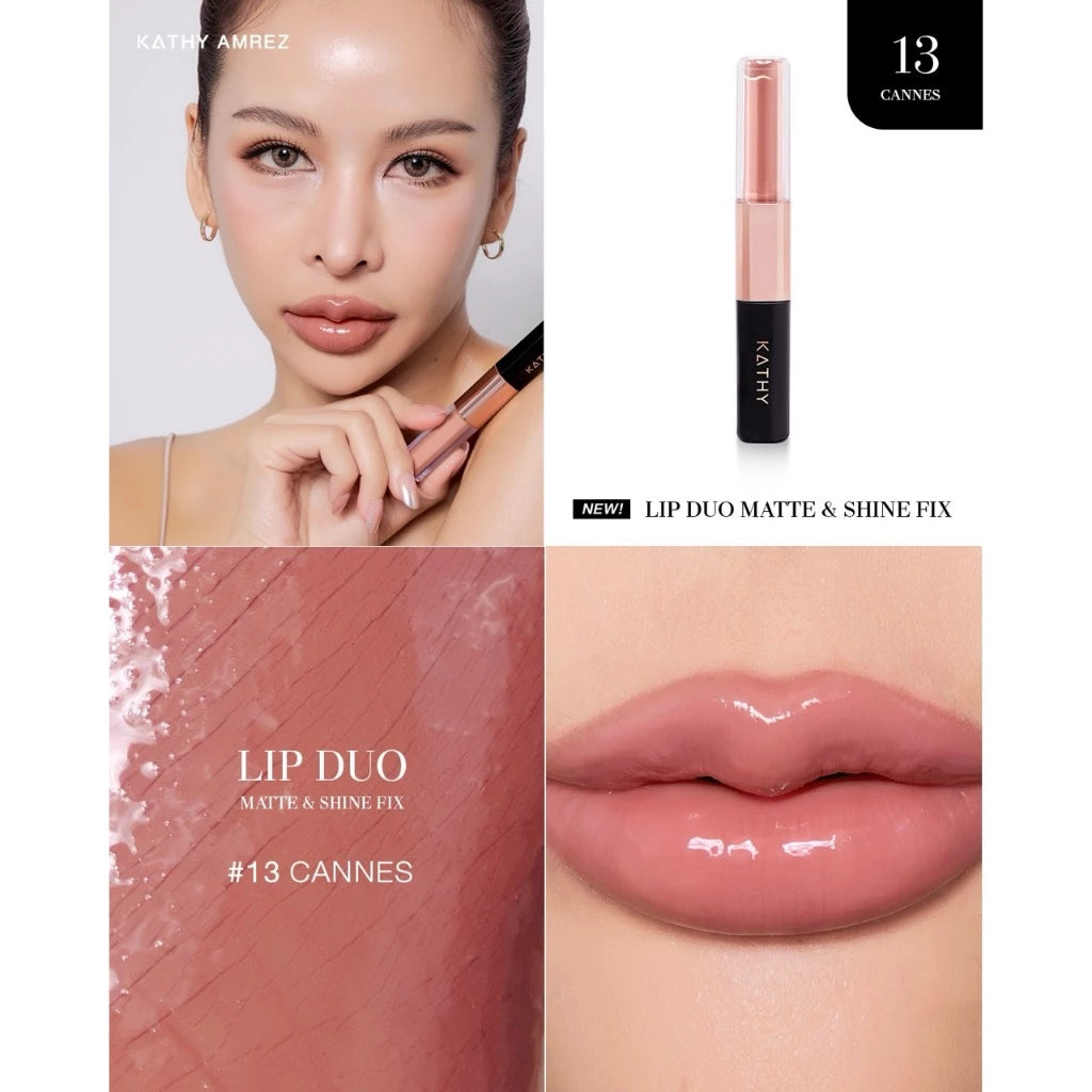 ⛔️ (Pre-order) KATHY AMREZ Lip Duo Matte and Shine Fix ลิปดูโอ้ ฉ่ำ จูบไม่หลุด สูตรใหม่