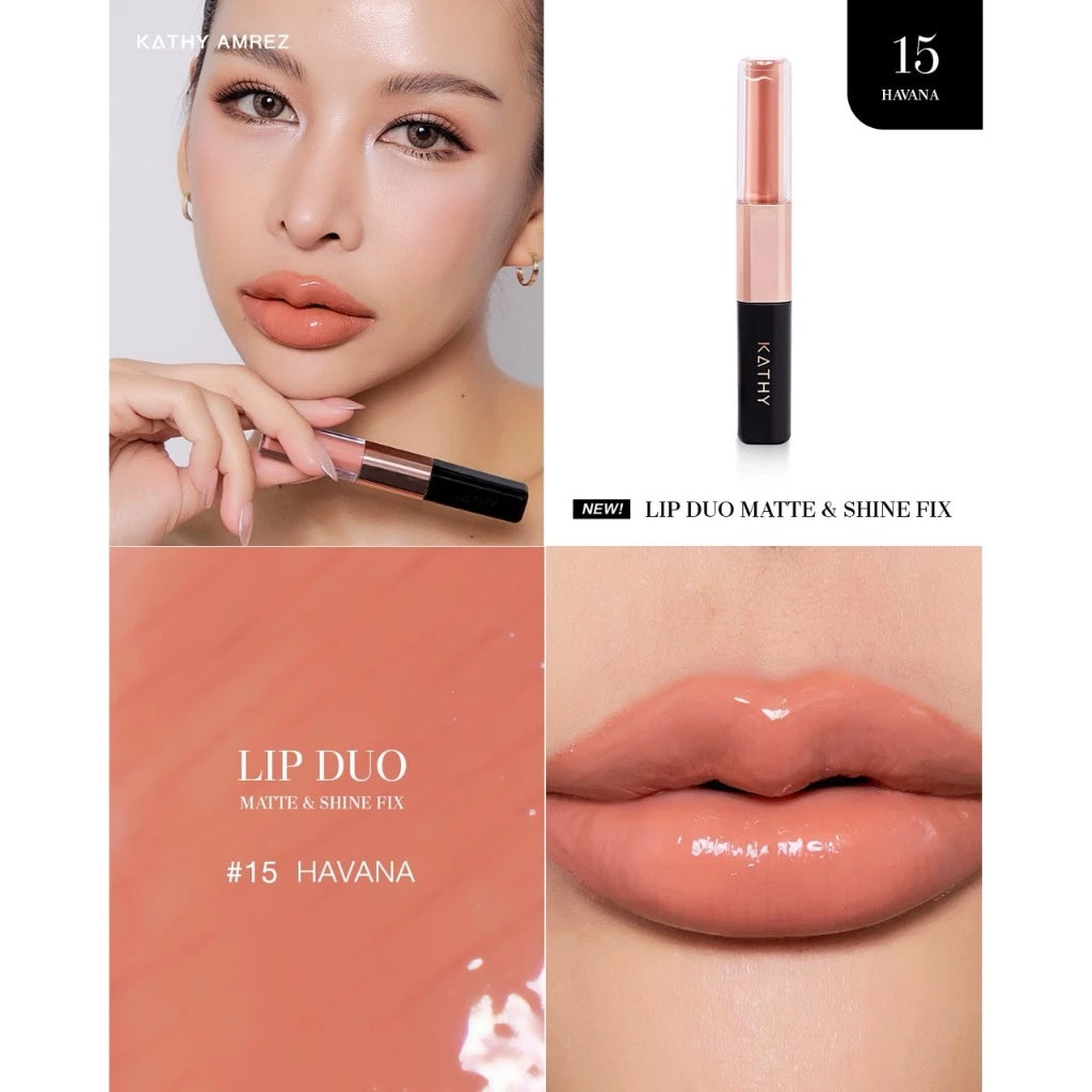 ⛔️ (Pre-order) KATHY AMREZ Lip Duo Matte and Shine Fix ลิปดูโอ้ ฉ่ำ จูบไม่หลุด สูตรใหม่