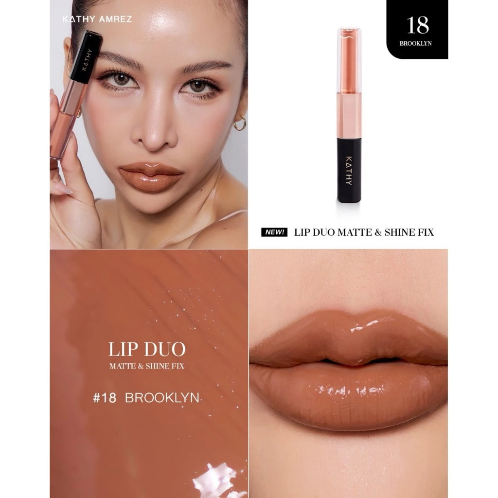 ⛔️ (Pre-order) KATHY AMREZ Lip Duo Matte and Shine Fix ลิปดูโอ้ ฉ่ำ จูบไม่หลุด สูตรใหม่