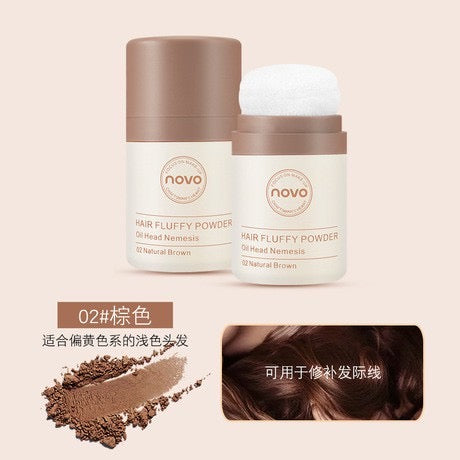 NOVO ผงแป้งปิดผมบาง แป้งปิดเหม่ง ผมน้อย ปิดผมขาว เพิ่มผมหนา Hairline Fluffy Powder