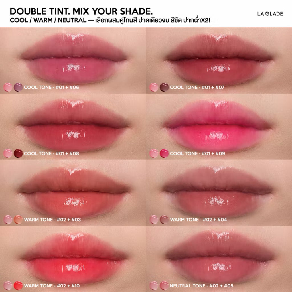 ⛔️ (Pre-order) LA GLACE FLEXTOPIA GLASSY TINT | ลิปทินท์ลากลาส งัดปากฉ่ำวาวเล่นแสงทุกมิติ (เลือกสีได้)