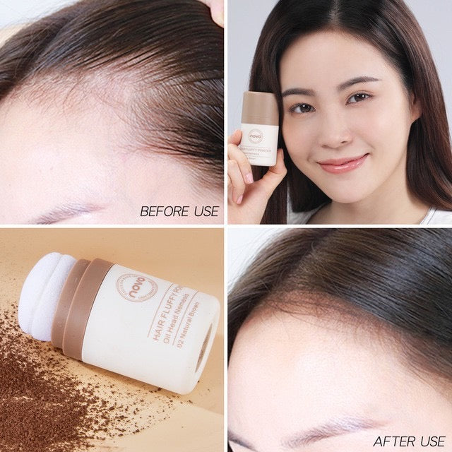 NOVO ผงแป้งปิดผมบาง แป้งปิดเหม่ง ผมน้อย ปิดผมขาว เพิ่มผมหนา Hairline Fluffy Powder