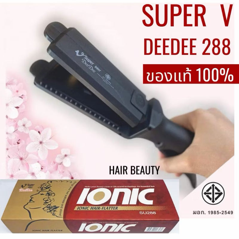 เครื่องหนีบผม Super V Inter รุ่น SU288 มีฟันหวี กว้าง 4cm ที่หนีบผมตรง เงาสวย อึดทน ไม่กินผม