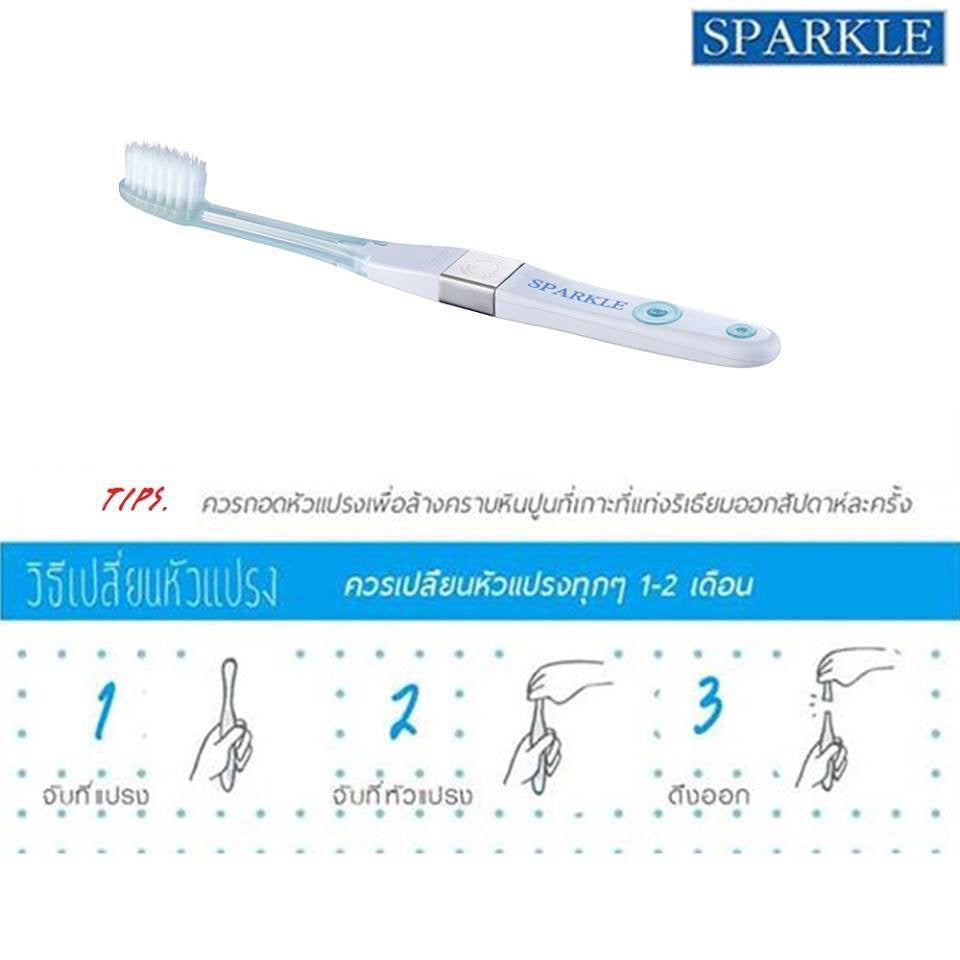 ⚡️SPARKLE แปรงสีฟัน พลังประจุลบ (หัวกว้าง) 🇯🇵 แถมหัว Refill free ถึง 28/9