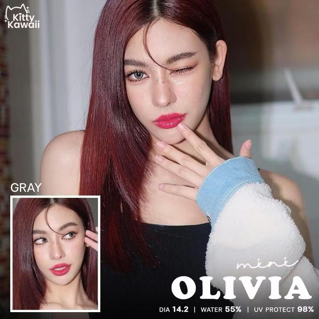 Kitty Kawaii Contact Lens : Mini Olivia (Gray) 1 คู่- คอนแทคเลนส์รายเดือน ค่าสายตาปกติ 0.00
