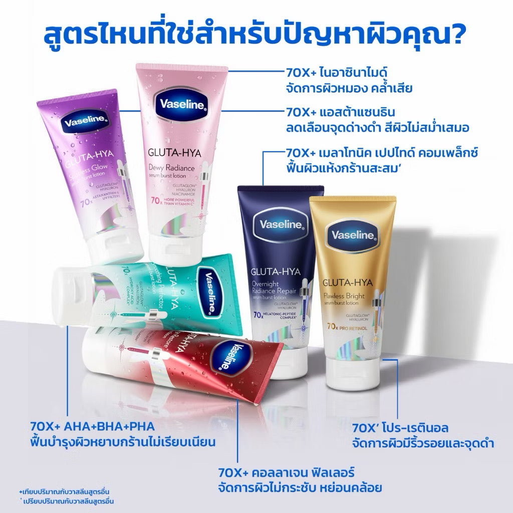วาสลีน เฮลธี ไบรท์ กลูต้า-ไฮยา เซรั่ม โลชั่น Vaseline Gluta-Hya Serum 170ml ⛔️ coming soon