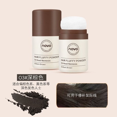 NOVO ผงแป้งปิดผมบาง แป้งปิดเหม่ง ผมน้อย ปิดผมขาว เพิ่มผมหนา Hairline Fluffy Powder