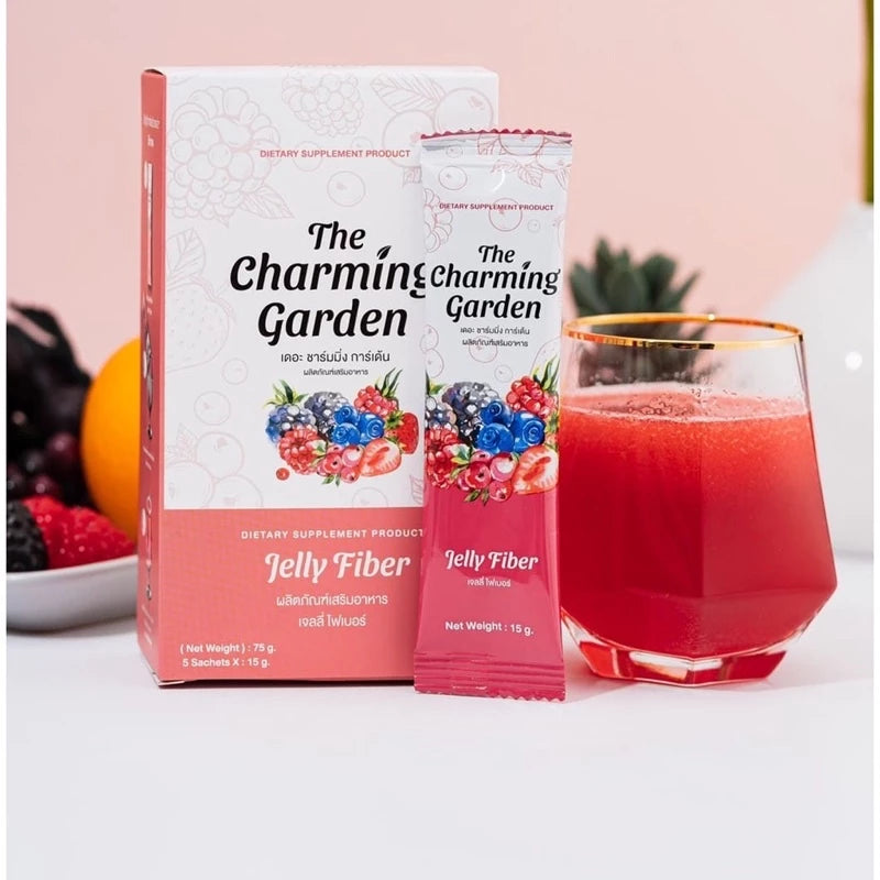 JELLY FIBER เจลลี่ไฟเบอร์ ตัวช่วยสำหรับผู้ที่ขับถ่ายยาก ท้องผูก 1 กล่องบรรจุ 5 ซอง ✨ ⛔️13/3