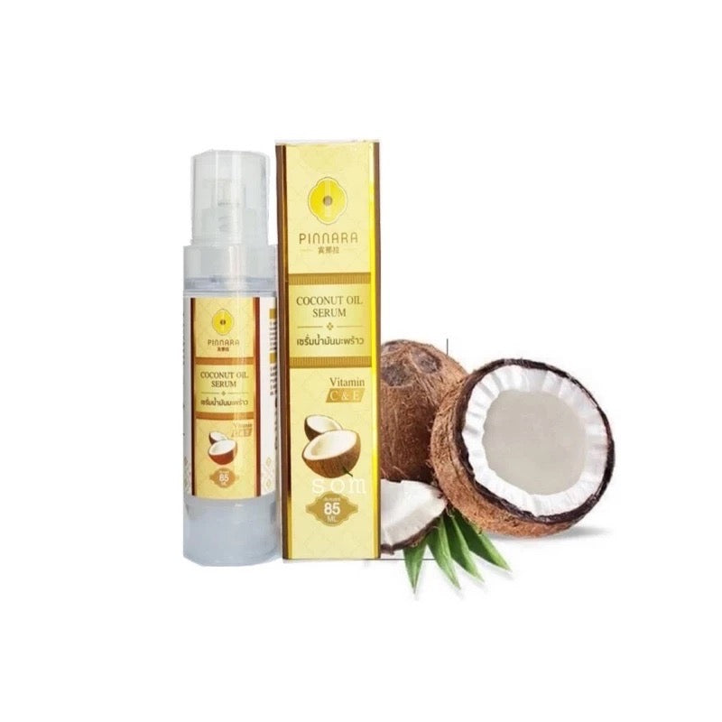 PINNARA Coconut oil Serum พิณนารา เซรั่มน้ำมันมะพร้าว บำรุงผิวหน้า ผิวกาย และเส้นผม 85 ml.