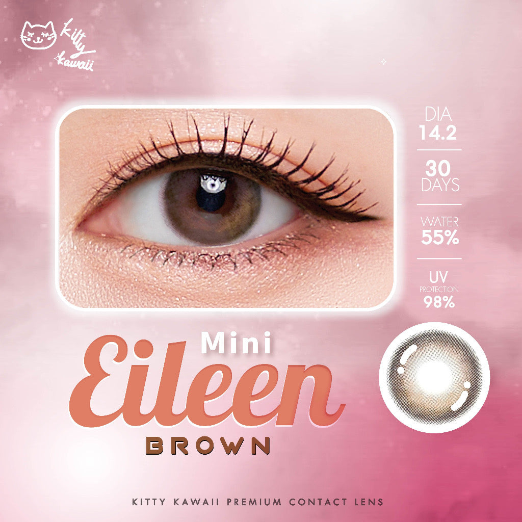 Kitty Kawaii Contact Lens : Mini Eileen (Brown) 1 คู่- คอนเทคเลนส์รายเดือน ค่าสายตา 0.00