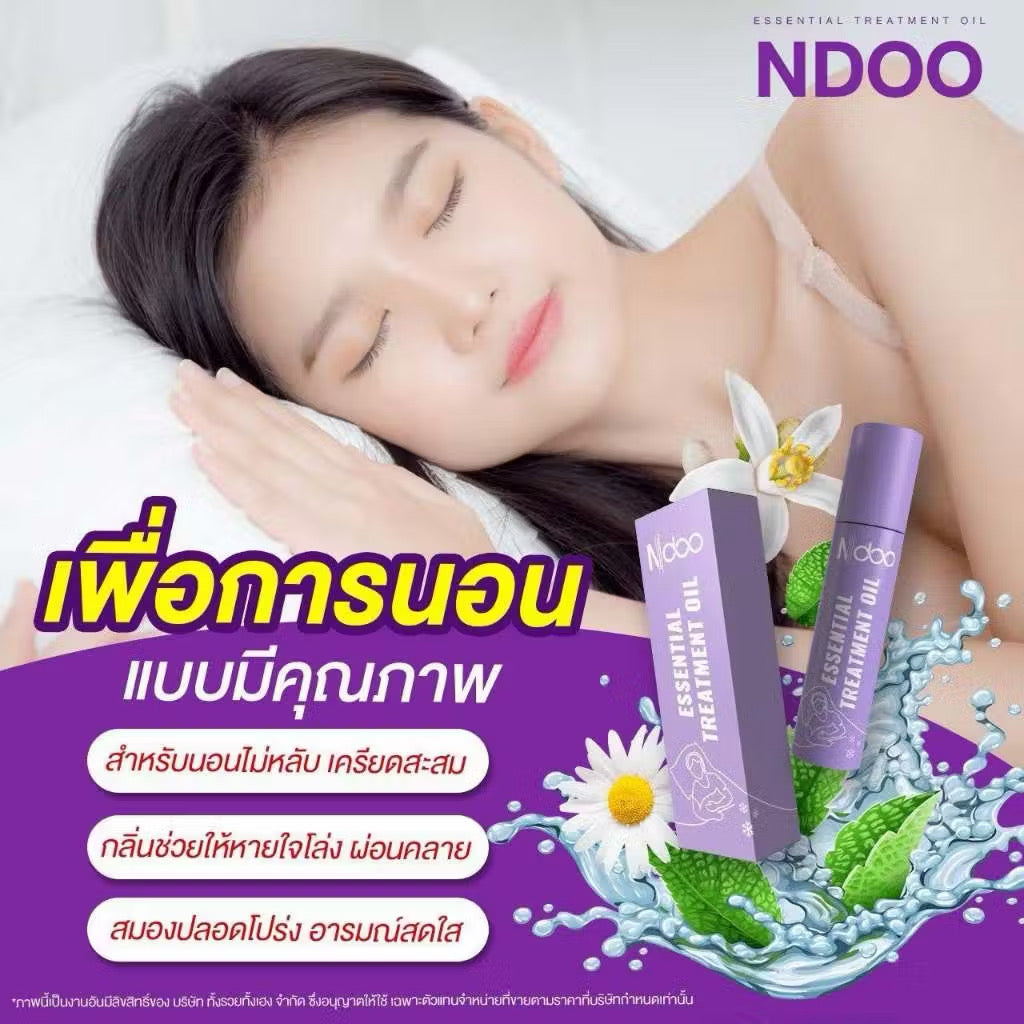 Ndoo (Cooling Massage / Essential  Treatment) Oil 10 ml เอ็นดู ลูกกลิ้งบรรเทาปวดไมเกรน ช่วยผ่อนคลาย