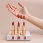 MYCA RUNWAY GLOW LIP SET ลิปเซ็ตโทนนู้ดน้ำตาล 1 เซ็ต 3 แท่ง