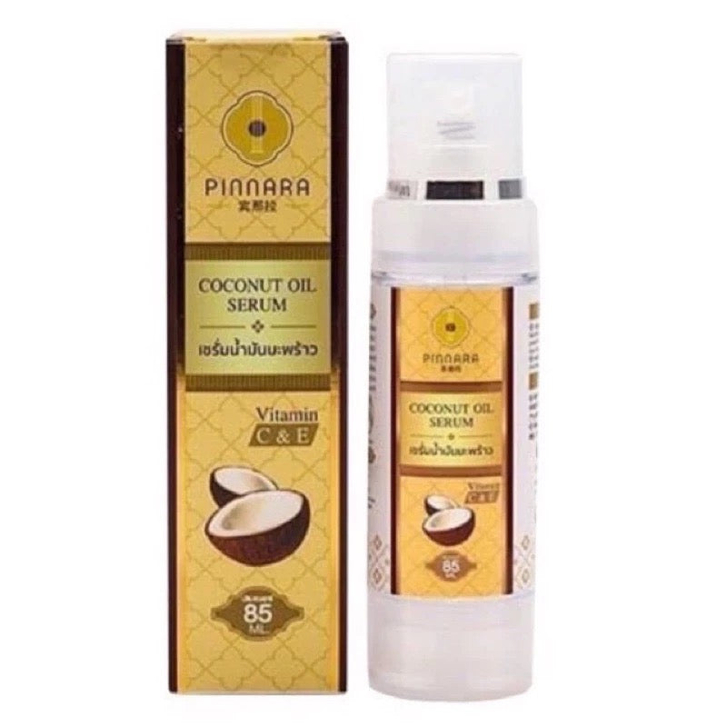 PINNARA Coconut oil Serum พิณนารา เซรั่มน้ำมันมะพร้าว บำรุงผิวหน้า ผิวกาย และเส้นผม 85 ml.
