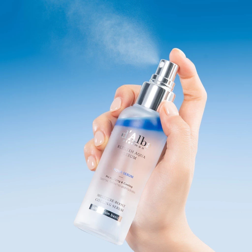 d'Alba Refresh Aqua Serum 100ml ดัลบา รีเฟรช อควา เซรั่ม สเปร์ยเซรั่มเติมความชุ่มชื้นให้ผิวล้ำลึก ลดอุณหภูมิ