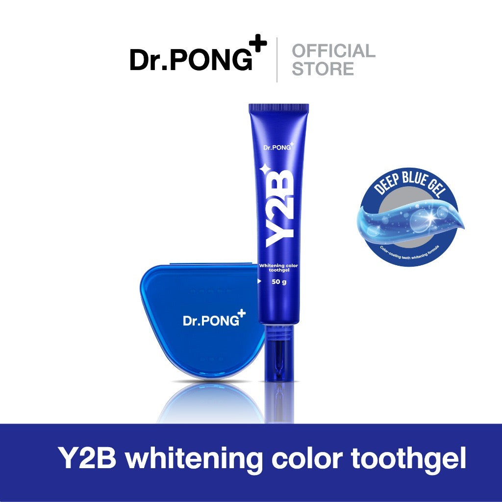Dr.Pong Y2B Whitening Color Set เซตดูแลฟันขาว สูตรเจลสีน้ำเงิน