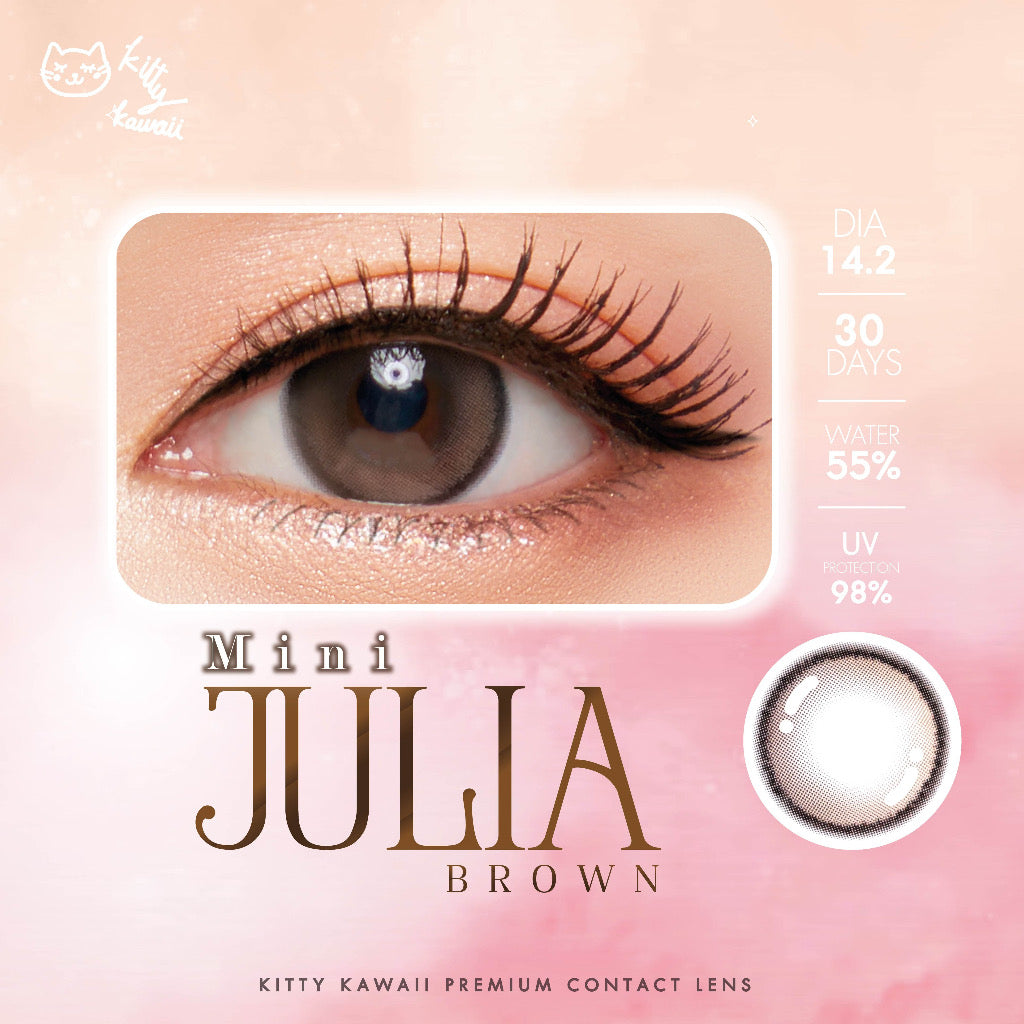 Kitty Kawaii Contact Lens : Mini Julia (Brown) 1 คู่ คอนแทคเลนส์รายเดือน ค่าสายตา 0.00