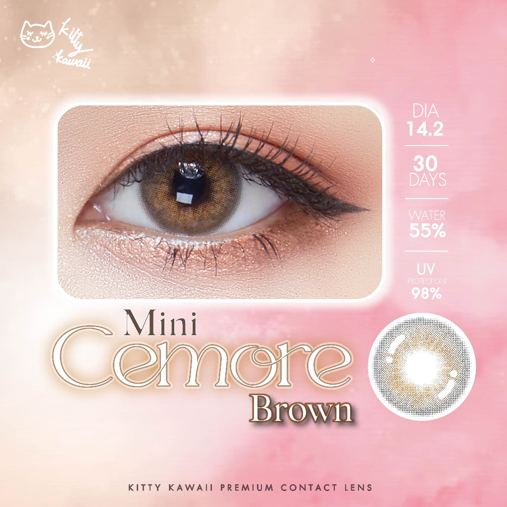 Kitty Kawaii Contact Lens : Mini Cemore (Brown) 1 คู่ คอนแทคเลนส์รายเดือน ค่าสายตา 0.00