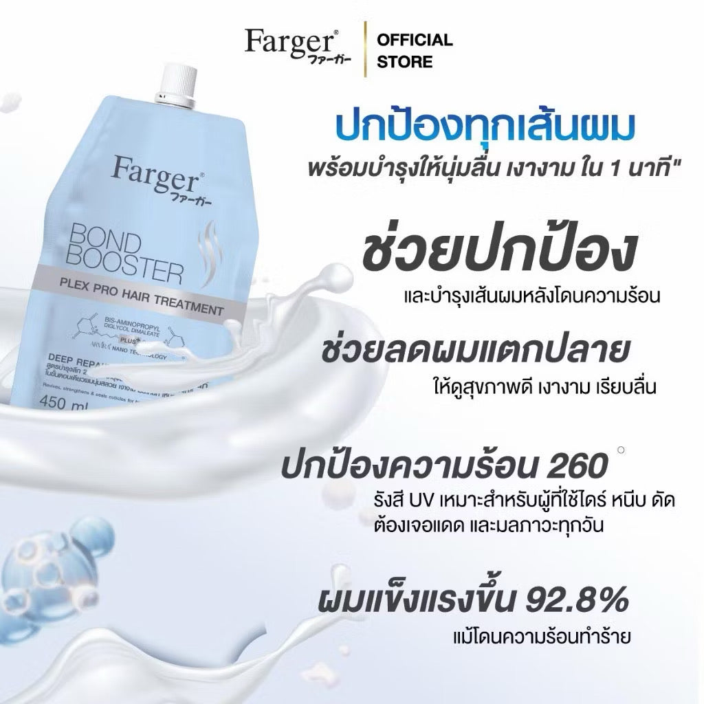 Farger Hair Treatment เชื่อมแกนผม กู้ผมเสีย ทรีทเม้นท์ บำรุงลึก2ชั้น ฟื้นบำรุงพันธะแกนผม 450ml (มี2สูตรให้เลือก)