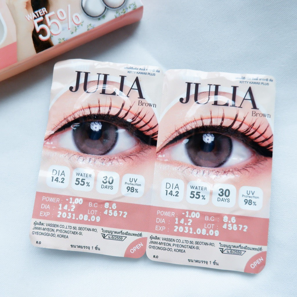 Kitty Kawaii Contact Lens : Mini Julia (Brown) 1 คู่ คอนแทคเลนส์รายเดือน ค่าสายตา 0.00