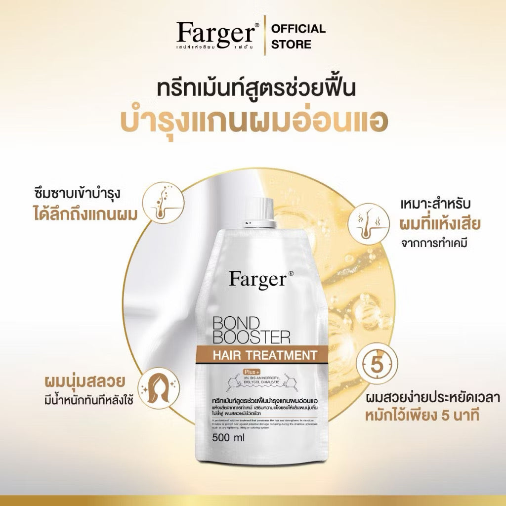 Farger Hair Treatment เชื่อมแกนผม กู้ผมเสีย ทรีทเม้นท์ บำรุงลึก2ชั้น ฟื้นบำรุงพันธะแกนผม 450ml (มี2สูตรให้เลือก)
