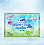 Sofy ☀️ ผ้าอนามัย Cooling Fresh Natural Wing โซฟี มีปีก เย็นสดชื่น ไม่อับชื้น 23cm (12แผ่น)
