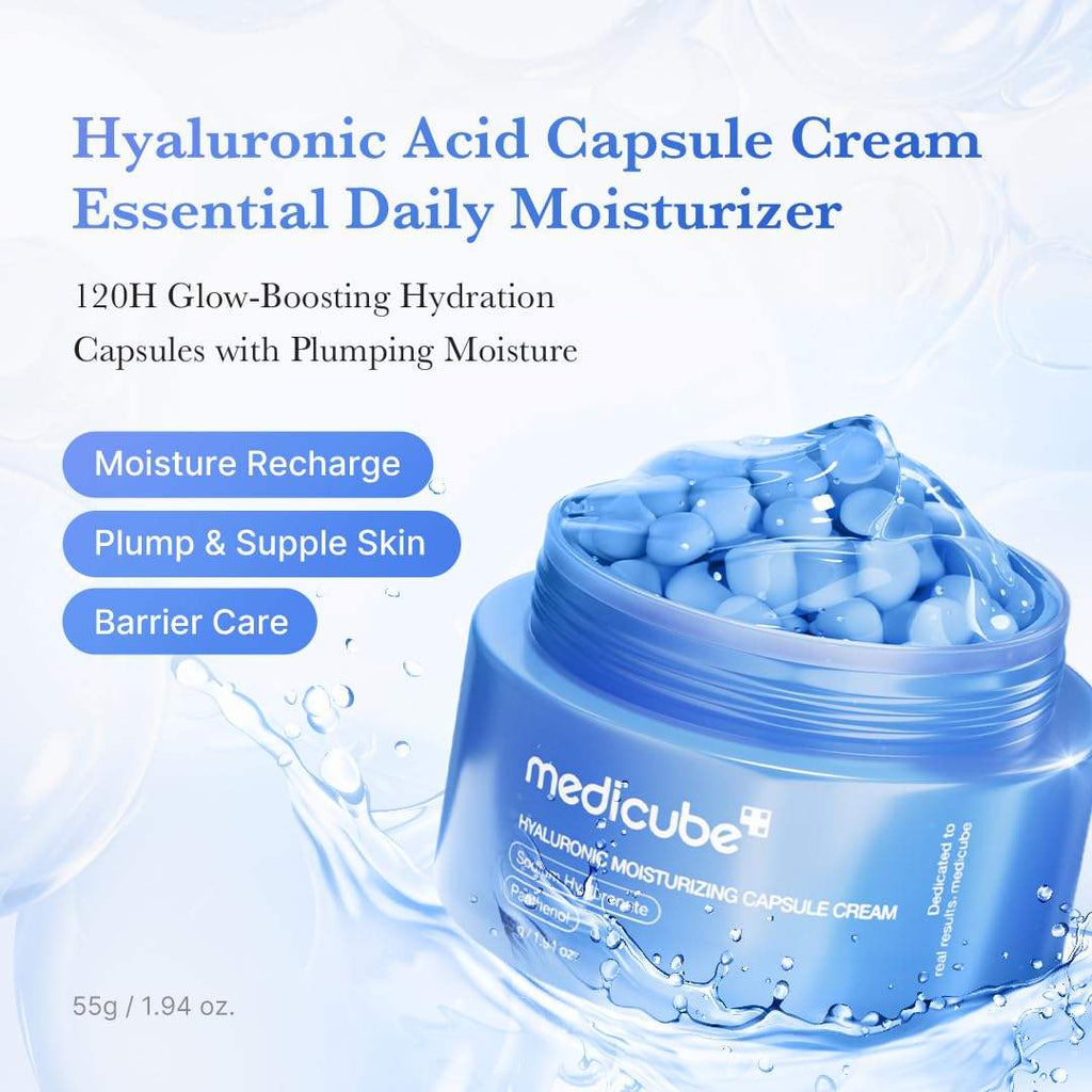 MEDICUBE Hyaluronic Moisturizing Capsule Cream ครีมแคปซูลผสมเจล เติมความชุ่มชื้นล้ำลึก 55g.