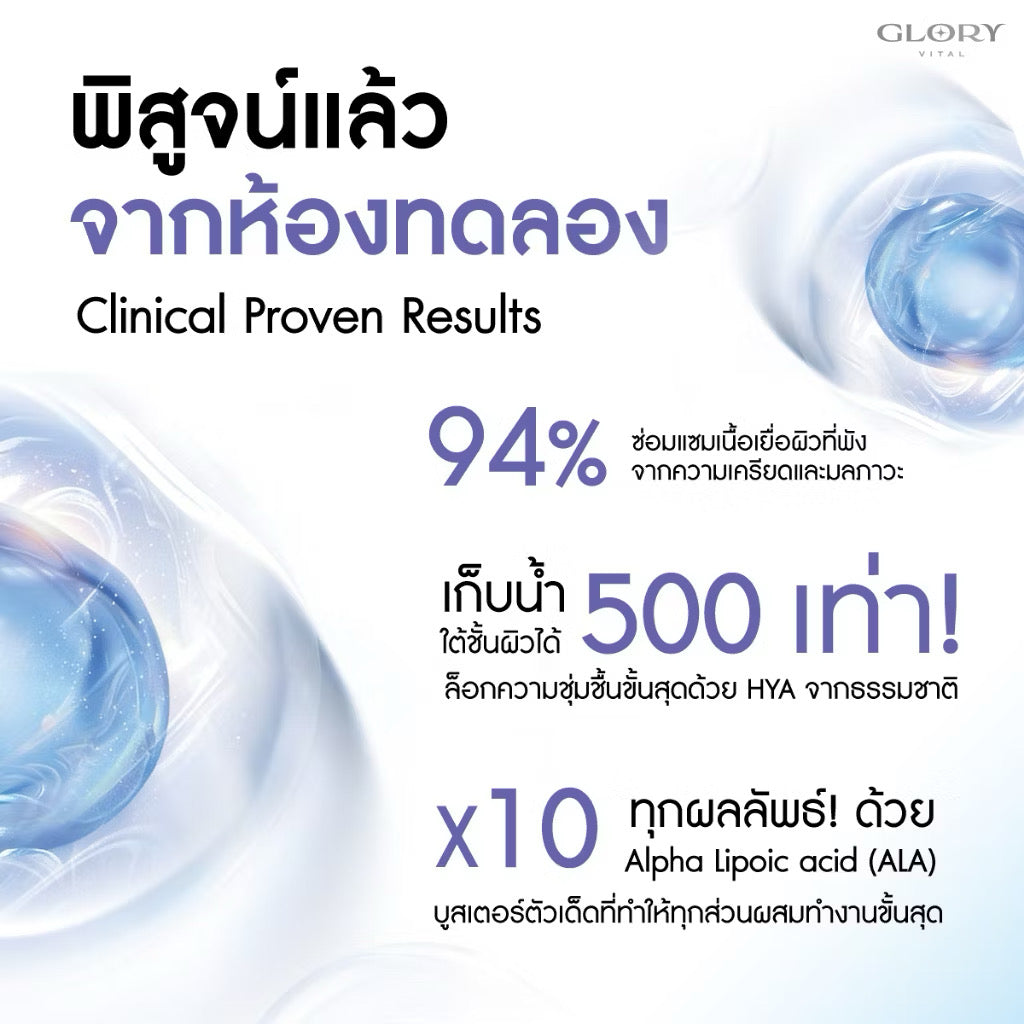 Glory HYA CERAMIND COLLAGEN ULTRA X วิตามิน Filler สกัดสด เติมเต็มครบทุกชั้นผิว ฉ่ำ เนียน โกลว์ใสขั้นสุด แบบผิวเคลือบแก้ (5ซอง/15ซอง)
