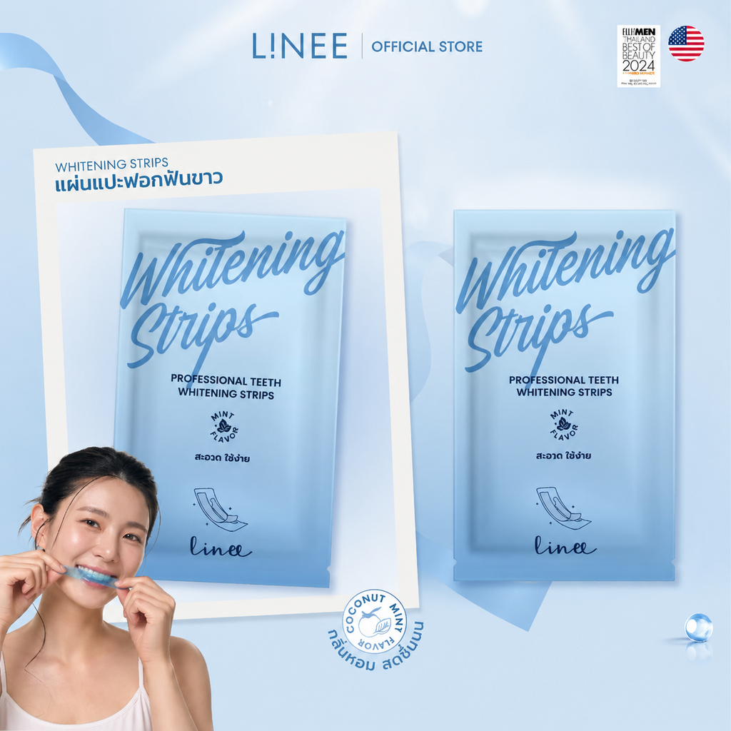 Linee 7ลินี แผ่นแปะฟันขาว  1 ซอง มี 7 แผ่น