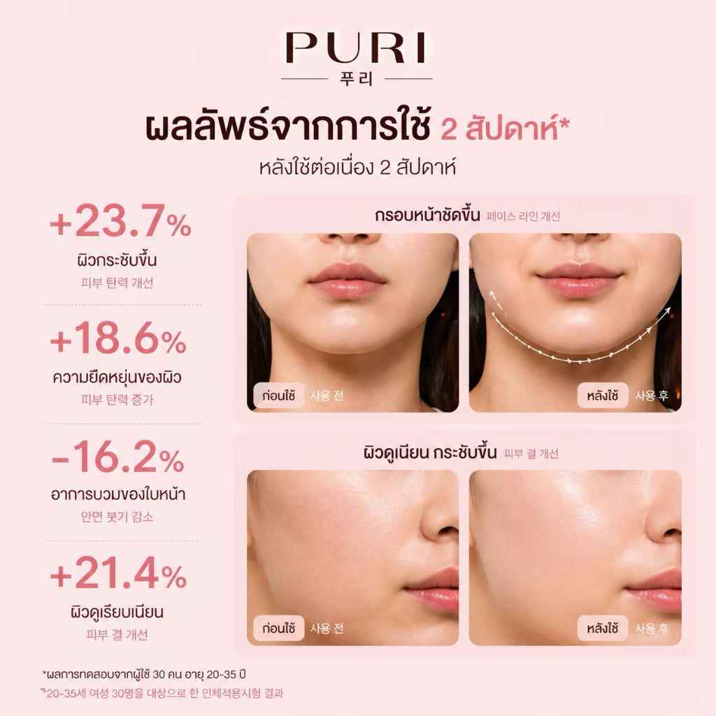 Puri แปรงนวดหน้า Moon Brush นวดหน้า ลดบวม ไล่น้ำเหลือง นวดลำคอ หน้าเรียว แปรงนวดใบหน้า ผ่อนคลาย 1 ชิ้น