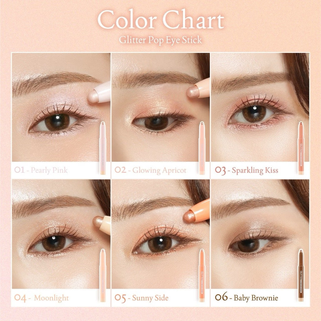 ⛔️(Pre-order)MEILINDA Glitter Pop Eye Stick เมลินดา อายแชโดว์ เนื้อชิมเมอร์ กลิตเตอร์ 1.5g