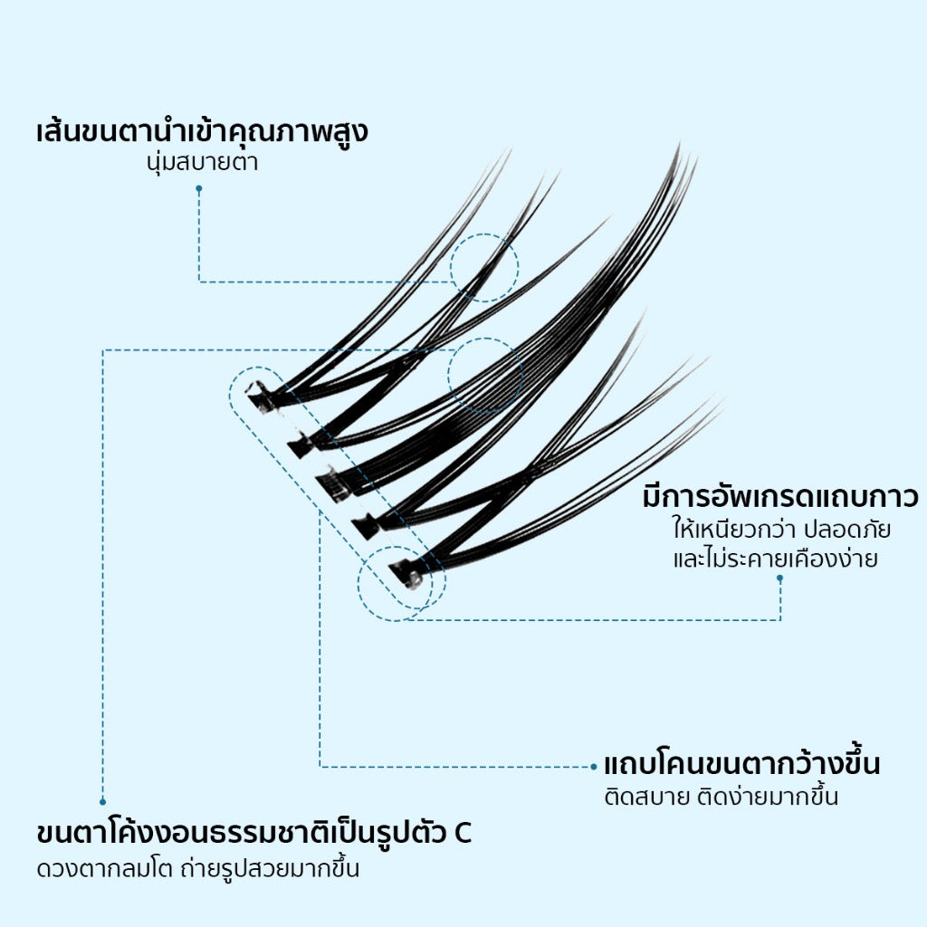 SKYEYE  ขนตาปลอมแบบมีกาวในตัว ขนตานิ่ม น้ำหนักเบา 36ช่อ (มีให้เลือก 4รุ่น)