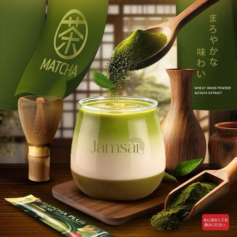 ชาเขียว มัทฉะแจ่มใส JAMSAI MATCHA Pluse GREEN TEA มัทฉะ 1 ห่อ 20ซอง