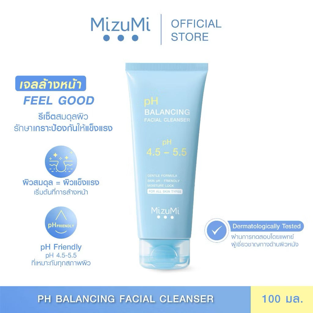 MizuMi pH Balancing Facial Cleanser เจลล้างหน้า pH ผิวเฟรชเนื้อโฟมละเอียด ผิวนุ่มชุ่มชื้น ไม่แห้งตึง 100ml