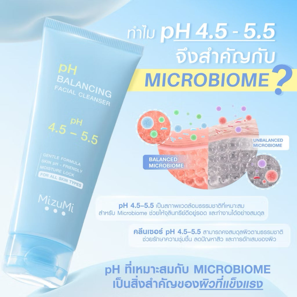 MizuMi pH Balancing Facial Cleanser เจลล้างหน้า pH ผิวเฟรชเนื้อโฟมละเอียด ผิวนุ่มชุ่มชื้น ไม่แห้งตึง 100ml