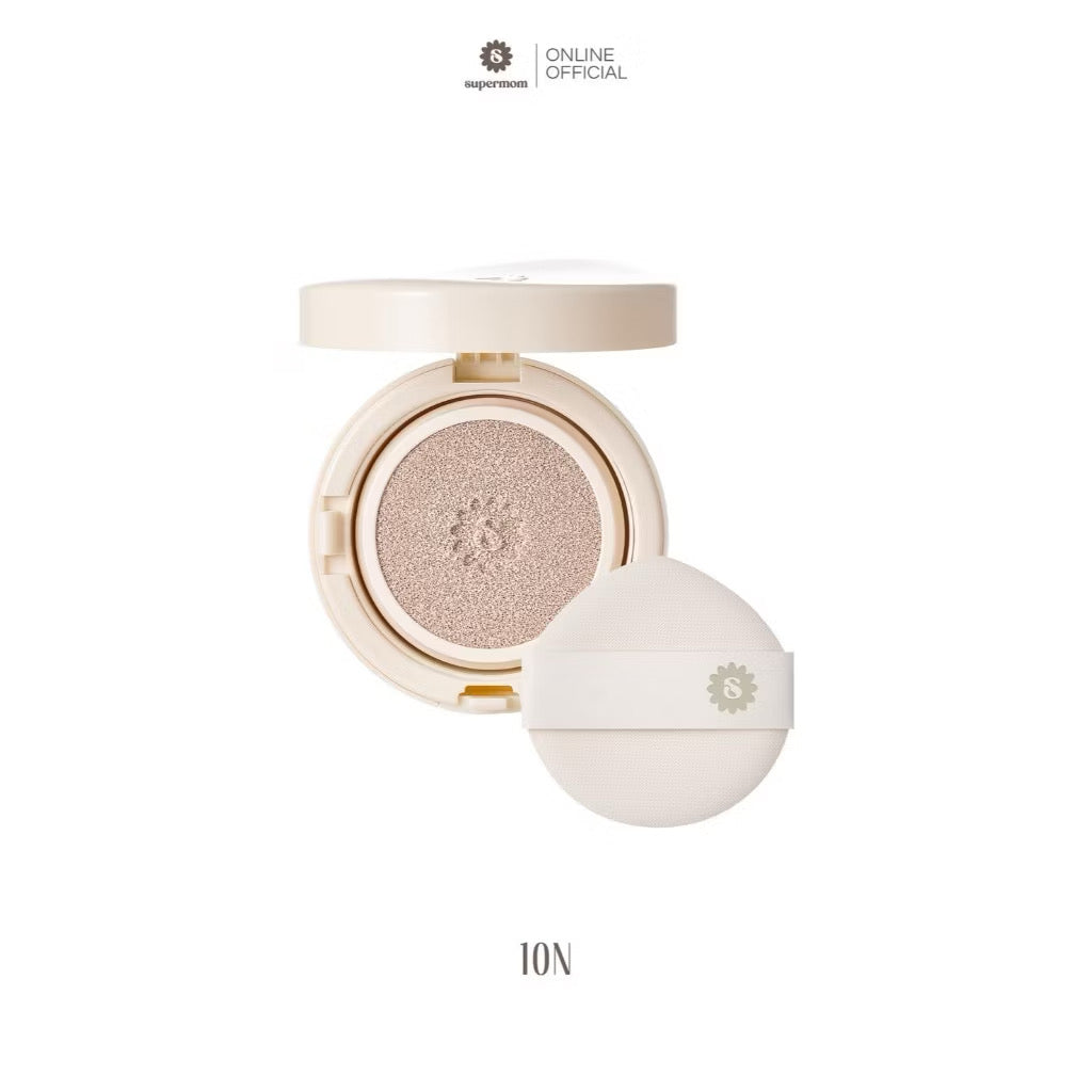 ⛔️(Pre-order)￼SUPERMOM l LUMI GLOW CUSHION คุชชั่นสูตรโกลว์ สำหรับคนผิวแห้ง ปกปิดระดับปานกลาง (15 กรัม) MADE IN KOREA