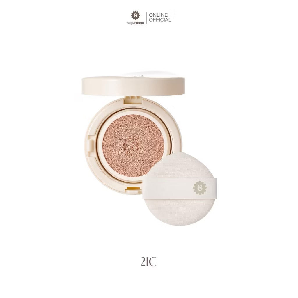 ⛔️(Pre-order)￼SUPERMOM l LUMI GLOW CUSHION คุชชั่นสูตรโกลว์ สำหรับคนผิวแห้ง ปกปิดระดับปานกลาง (15 กรัม) MADE IN KOREA