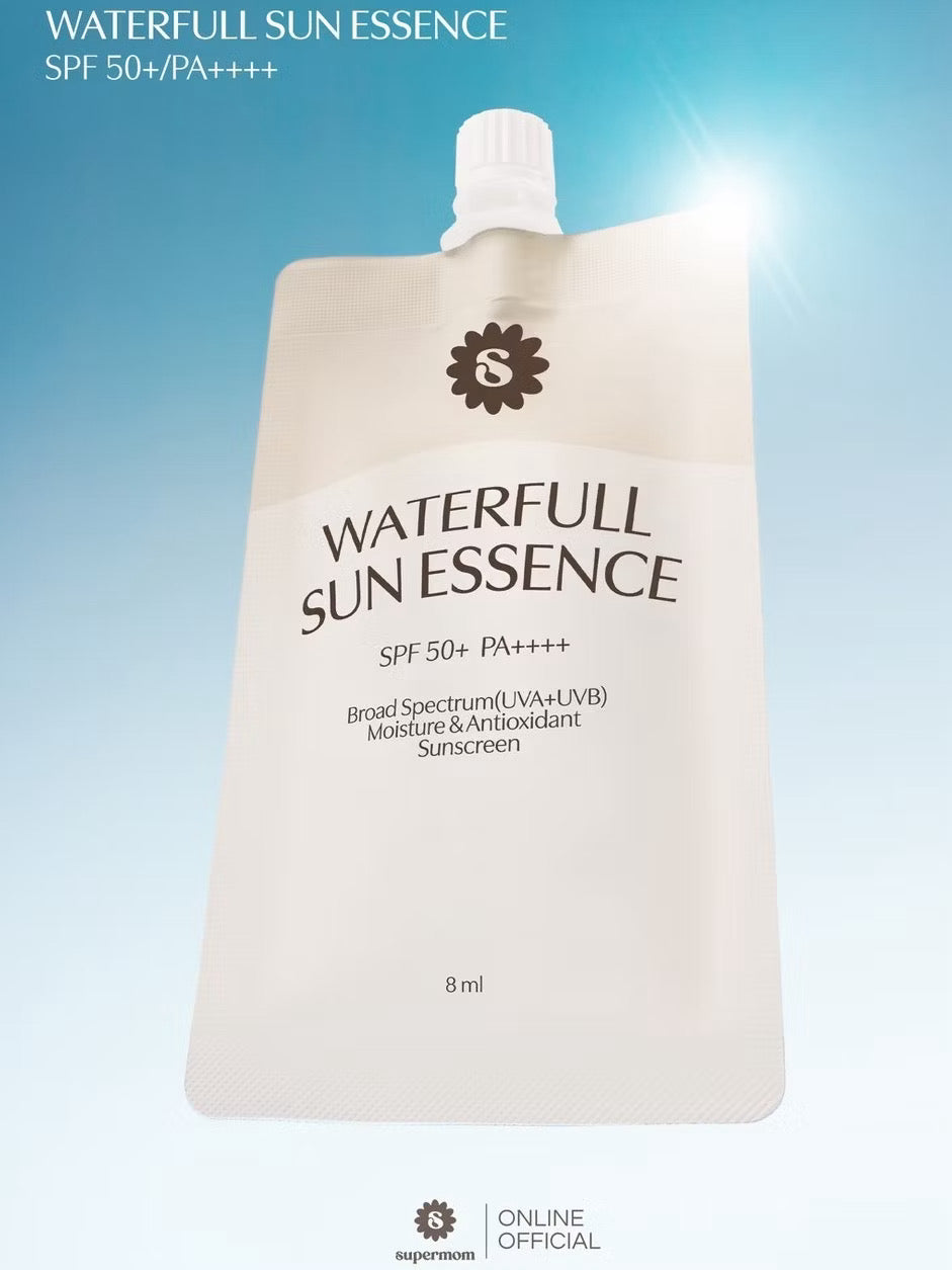 ⛔️(Pre-order) SUPERMOM l WATERFULL SUN ESSENCE  SPF 50+/PA++++ กันแดดแบบซอง เนื้อบางเบา ผ่านการทดสอบ IN VIVO & IN VITRO